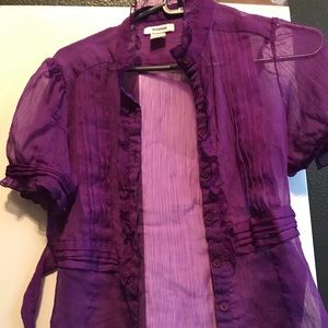 Purple sheer blouse size S